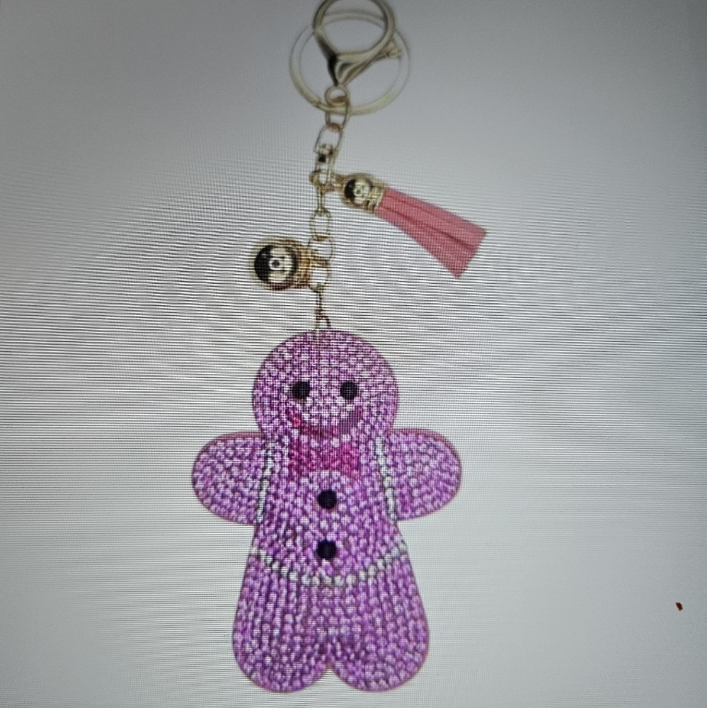 DIVAS LiMiTED Pink Rhinestone Gingerbread Keychain